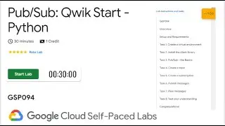Pub/Sub: Qwik Start - Python | GSP094 | Google Cloud Skills Boost | QUICK-GCP-LAB | 2024 