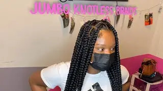 Jumbo Knotless Braids On Natural Hair| Knee Length