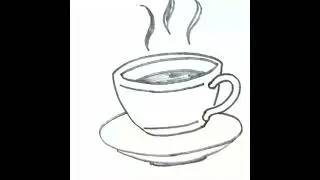 Drawing Cup Tea for children / Рисование Чашка для детей / Bolalar uchun Chashka choyi rasm chizish