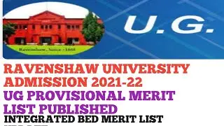 RAVENSHAW UNIVERSITY UG PROVISIONAL MERIT LIST 2021-22
