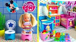 25 DIY Barbie Baby Twins Hacks + Nursery Room! Baby bed canopy, Baby potty pots...and more!