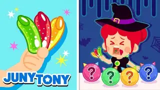 ¡Comiendo Dedos de Bruja! 🎃 | Dulces de Halloween | Canciones Infantiles | JunyTony en Español