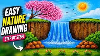 Easy Nature Drawing for Beginners | Step-by-Step Coloring
