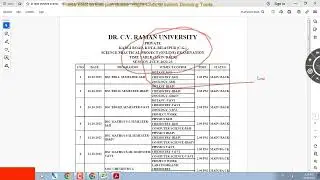 DR CV RAMAN University Dca Pgdca Exam Time Table  dca pgdca exam notification