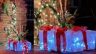 DOLLAR TREE DIY PRESENTS FOR OUTDOOR OR INDOOR DECOR~ EASY CHRISTMAS DECOR