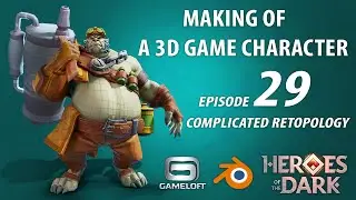 Complicated retopology - Create a commercial game 3D character episode 29