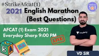 STRIKE AFCAT (1) 2021 English marathon (best questions) | English | Target AFCAT 2021 | VD Sir
