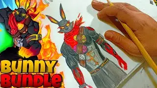 FREE FIRE DRAWING || MASTERMIND BUNNY BUNDLE DRAWING || RED BLACK BUNDLE FF DRAWING | HOW TO DRAW FF