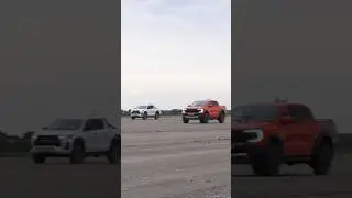 Ford Raptor vs GR Toyota Hilux vs VW Amarok #dragrace #youtubeshorts #fordraptor credit -Carwow