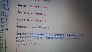 C programming. Digital clock in 1 min.