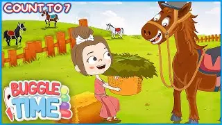 Seven Hungry Horses- Learn to Count Song | Count to 7 | Fun Kids Songs by @BuggleTime
