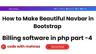 How To Create Responsive Navigation Bar using HTML CSS & Bootstrap | Billing Software in PHP