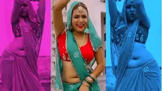 Sexy bhabhi hot navel belly show saree dance deep big navel sexy dance expression | Viral Desi Reelz