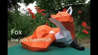 fox - low poly papercraft - dutchpapergirl