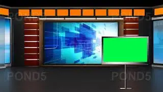 News TV Studio Set 02- Virtual Green Screen Background Loop