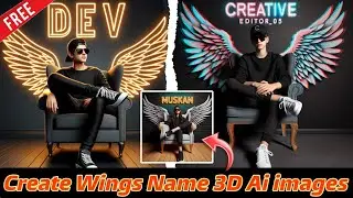 Create 3D Ai wings Name Images Boy+Girl Editing tutorial || bing Ai image creator tutorial