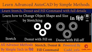 Advanced AutoCAD Tutorials | Stretch, Donut & Fill Command | Change Shape & Size by Stretching |