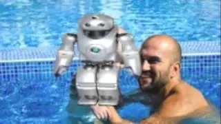 daddy teaching robot son how to swim ASMR (3D)