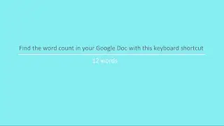 Find the Word Count in Your Google Doc with this Keyboard Shortcut