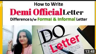 Letter Writing | Demi Official Letter in English |अर्ध सरकारी पत्र सीखे हिन्दी मे सैंपल के साथ