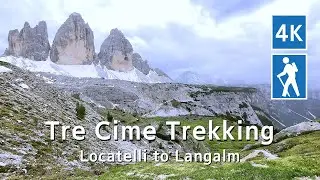 🇮🇹 Breathtaking Hiking via trail 105 to Lange Alm under the north face of Tre Cime di Lavaredo | 4K