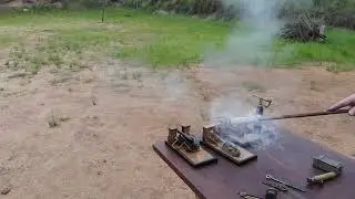 Firing a twentieth scale early sixteenth century Portuguese wrought-iron breech loading Gun.