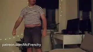 210 pounds, but I try to fit in a small t-shirt