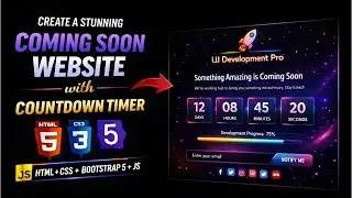 Create a Stunning Coming Soon Website with Countdown Timer Using HTML CSS Bootstrap 5!