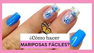 Haz MARIPOSAS FÁCILES en las uñas paso a paso con esmalte/Easy Nail Art