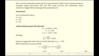 D. Pendugaan Parameter Bagi Nilai Tengah (Contoh)