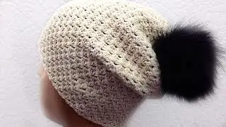 ☆ Warm hat beanie, crochet for beginners, crochet.