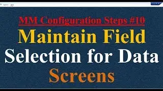 MM Configuration Steps #10 Maintain Field Selection for Data Screens