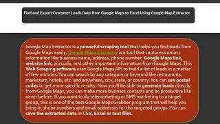 How Do I Export Data From Google Maps To Excel?