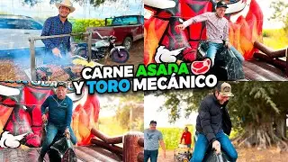 TORO MECÁNICO Y CARNITA ASADA EN EL RANCHO CON @elmariomt7862 así la pasamos 😂