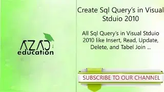 Create Sql query in visual stduio 2010