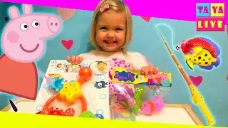 РЫБАЛКА Игра и СВИНКА ПЕППА игрушки для ванной☆FISHING with PEPPA PIG