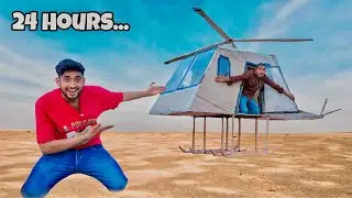 24 hours survival challenge in cardboard helicopter