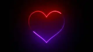 No Copyright Neon Red & Purple Heart Lights Flashing Background Animation || Royalty Free