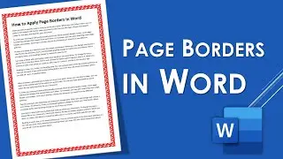 How to Apply Page Borders in MS Word | Word Tutorial