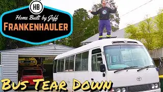 Tearing apart a bus - 1954 Ford F600 Car Hauler Build part 12