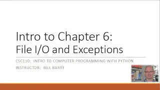 Python-6a - File I/O and Exceptions