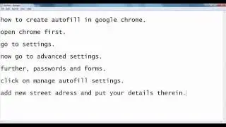 HOW TO CREATE/ ENABLE AUTOFILL IN GOOGLE CHROME BROWSER - FILL FORMS AUTOMATICALLY