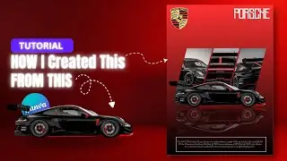 Porsche 911 GT3 RS poster design tutorial / Canva graphic design tutorial