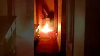 Evde yanan korkunç ateş! 