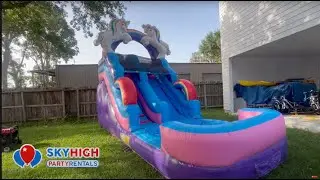 360° Video Rainbows & Unicorns Water Slide | Move the Camera inside of 360° View