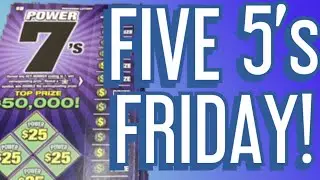 Five 5's Friday!! Power 7's ticket!! Wisconsin Lottery Scratch Offs!!