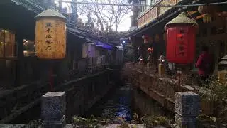 Sounds of Ancient Town. Сhillout video for meditation. Azure sky on Lijiang.