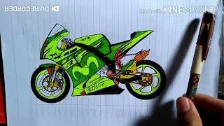 Cara menggambar.......!!!  Motor gp moge sketsa tutorial