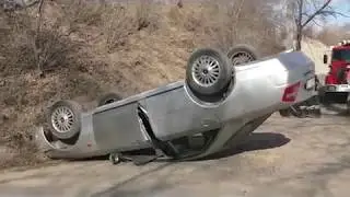 В Садовом Благовещенска перевернулась машина