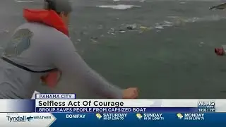 VIDEO: Four rescued after boat capsized in Panama City Marina